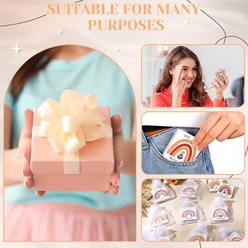 Suzile 18 Pcs Boho Rainbow Pocket Mirror Inspirational Compact Mirror Bulk Small Mirror for Purse Thank You Gifts for Women Employee Coworker Teacher Magnifying 1x/ 2X