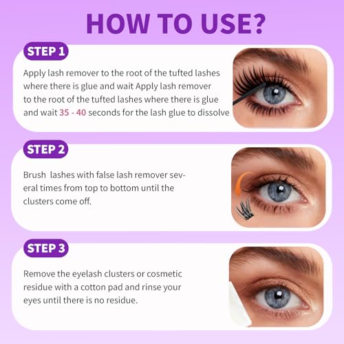 Lash Cluster Glue Remover,Quick-Dissolving Eyelash Glue Remover for DIY Lash Extensions Remover with Safe Formula Lash Clusters Remover 5ml (Remover-pink)