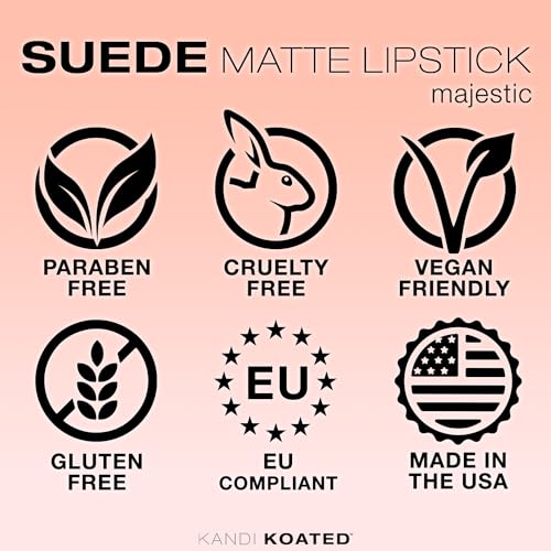Kandi Koated Suede Matte Lipstick [Majestic] - Warm Purple Matte Lip Color with Cruelty-Free Formula | Creamy Texture, Rich Colors, Paraben-Free | Beauty & Makeup