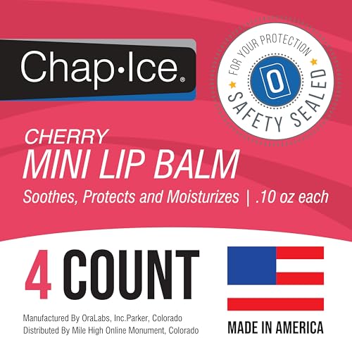 Lot of 4 Oralabs Chap Ice Cherry Lip Balm Mini Cute Bonus Pack ¡¦
