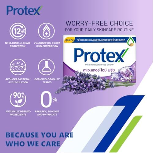 Lavender Ice Freeze Bar Soap (Pack of 4) Compatible With Protex, Cooling Formula, Flaxseed Oil Extracted, 2.11 oz./60g.