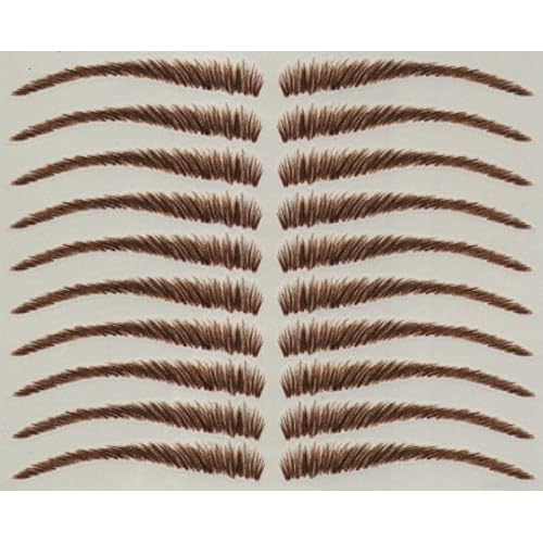 Beauti-Full Brows|Easy Application|Waterproof|10 Pairs|Temporary Tattoo Eyebrows: Athena (Dark Brown)