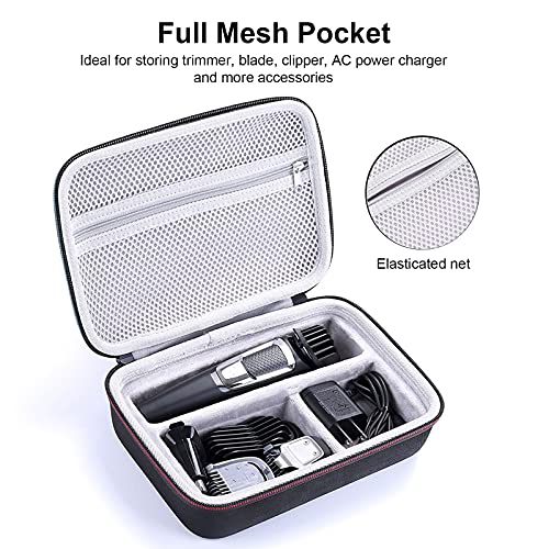 LinMei Hard Travel Case Compatible with Philips Norelco Multigroom Series 3000 5000 7000 MG3750 MG5750/49 MG7750/49 Men's Electric Shaver and Attachments Razor Storage Bag Organizer
