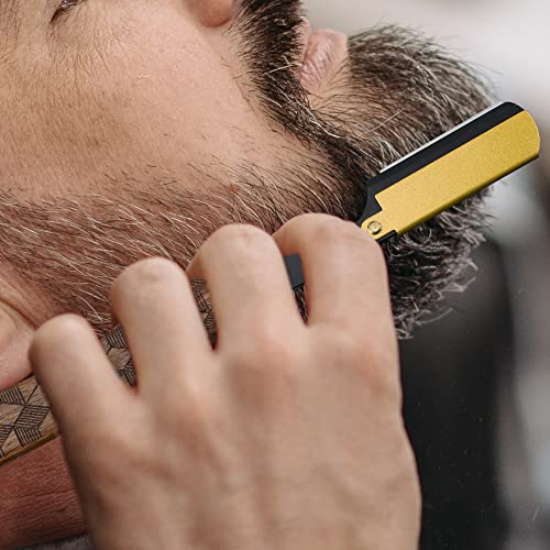 Professional Barber Straight Razor with 100 Single Edge Blades Premium Stainless Steel Shaver Razor for Men Home & Salon Grooming Using (NO.112)