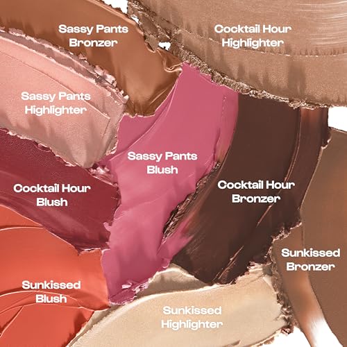 Alleyoop Stack The Odds ? All-in-One Cream Makeup Palette with Blush, Contour, Bronzer & Highlighter, Stackable Face Palette for Natural Color, Easy Touch-Ups & Travel Makeup Convenience,Cocktail Hour