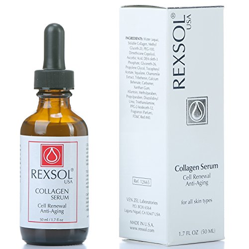 REXSOL Collagen Serum | With Vit C&E | Effective Anti Aging Serum For Face Care & Age Spot Remover | Anti Wrinkle Serum & Anti Aging Face Serum With Hyperpigmentation Treatment | Rapid Wrinkle Repair
