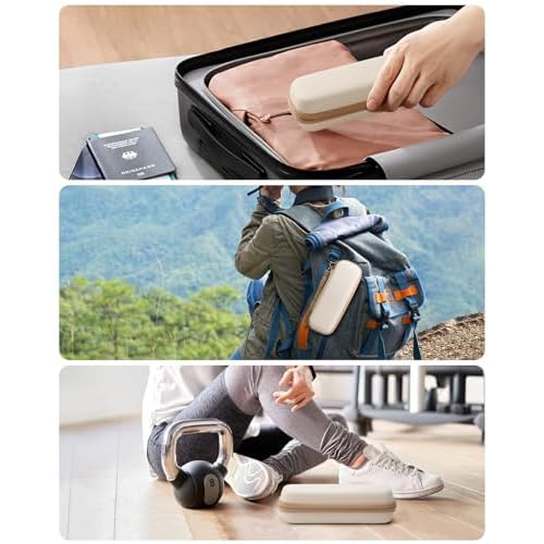 Yinke Travel Shaver Case with Attachments Storage Box for Hybrid Electric Trimmer, Waterproof Hard Carrying Case Portable Storage Bag for O Blade, Beige