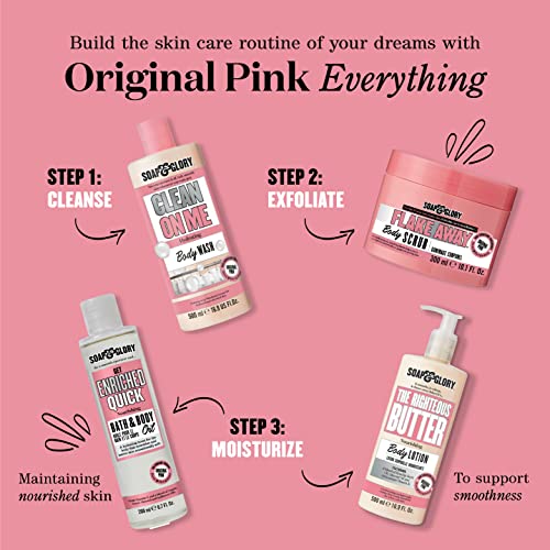 Soap & Glory Original Pink The Scrub Of Your Life Exfoliating Body Scrub - Smoothing & Buffing Vegan Scrub - Rose & Bergamot Body Polish with Shea Butter & Vitamin E (200ml, 2 pack)