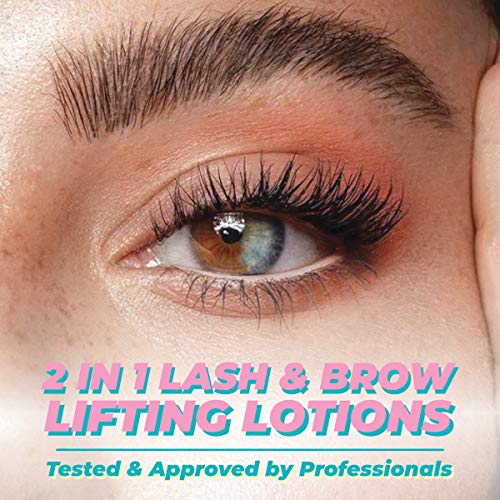 MIYA LASH 2 in 1 Brow Lamination & Lash Lift Lotion Set | Sachet Refill for Lash Lift Kit & Eyebrow Perm | Fast Acting 3-Step Lifting, Setting Lotions with Nutrition Serums | 10 Treatments | Salon Use