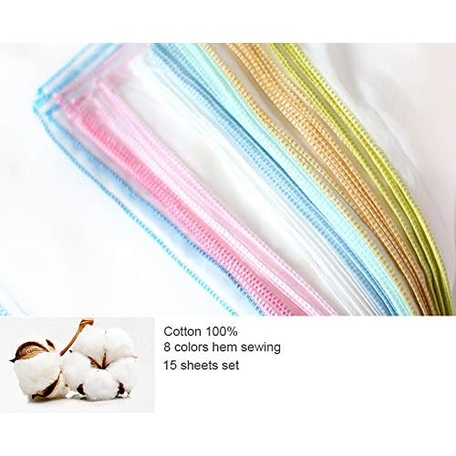 Angel-In-Moms [15 Packs] Natural Cotton 100% Soft Muslin Gauze Handkerchief, Face Washcloths, Makeup Remover Thin Towels, Wide Size 14 inch x 14 inch, Reusable Napkins Hankies Bath Towel (White)