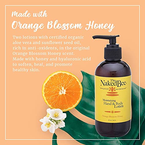 The Naked Bee Orange Blossom Honey Hand and Body Lotion, 2.25 Oz - 2 Pack + Hand & Body Lotion, 8 oz - 2 Pack