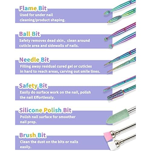 BQAN Nail Drill Bits, 17Pcs Tungsten Carbide Drill Bit Set, Professional 3/32'' Nail Bits For Nail Drill Efile, Acrylic Nails, Manicure Pedicure, Home Salon Nail Art Supplies