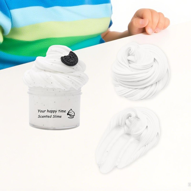 Stretchy Fluffy Clay Dough with Cookie Charm - DIY Sensory Play & Stress Relief