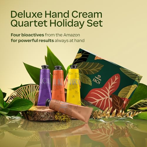 Natura - Deluxe Hand Cream Holiday Set ? 4 Vegan Brazilian Hand Cream Gift Collection ? Brazil Nut, Passion Fruit, A?a? & Cumaru ? Nourishing Moisturizer for Dry Hands ? Full Size 2.6 oz