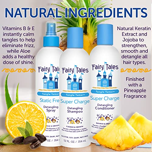 Fairy Tales Tangle Tamer Detangling Shampoo and Conditioner for Kids - Ultra Moisturizing and Anti Frizz Protection - Paraben Free, Sulfate Free - 12 Oz (4 pack)