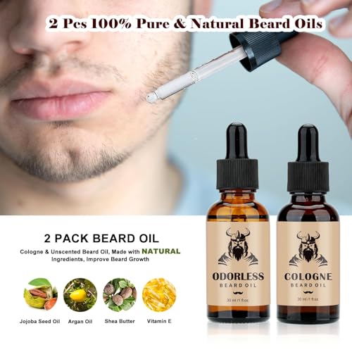 Beard Care Kit Gifts for Men, 9 Pcs Beard Grooming Kit, Beard Club Kit is a Unique Men's Gifts for Dad Husband Boyfriend, Father's Day Anniversary Birthday Valentine's Day Wedding Gift Ideas for Him