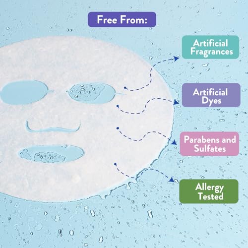 MISS SPA Anti-Aging Bakuchiol Repairing Facial Sheet Mask, Plant-Based Retinol, Hydrating Skin Care, Dermatologist Tested, 4 Pack