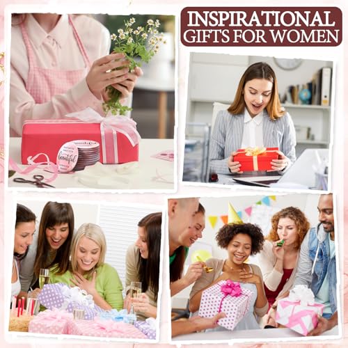 Inspirational Mini Compact Mirror Bulk for Women Pink International Women's Day Gifts Portable Round Purse Mirrors Employee Appreciation Gift for Coworker Nurse(50 Sets,Beautiful)