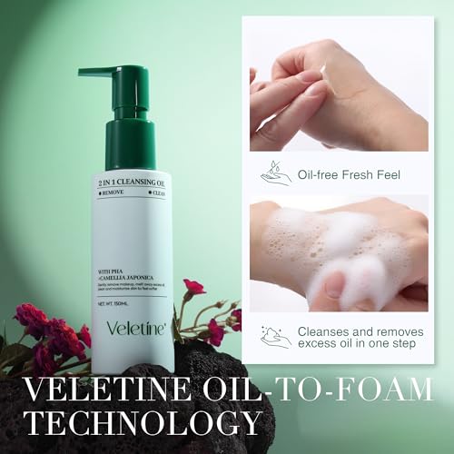 2 In 1 Cleansing Oil,Oil Cleanser for Face, Gently Hydrating & Cleanser, Makeup Remover to Dirt, Oil,With Jojoba Oil & Camellia Japonica,All Skin Types.150ml