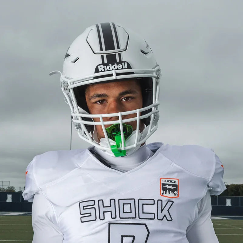 Football Lip Guard Shock Absorber - One Size Fits All Chrome Slime