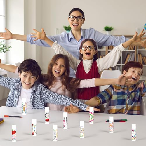 50 Pack Teacher Employee Appreciation Gift Bulk Lip Balm Staff Teacher Volunteer Employee Thank You Gifts End of The Year Teacher Gift for Teachers' Day Back to School Women Men (Cute)