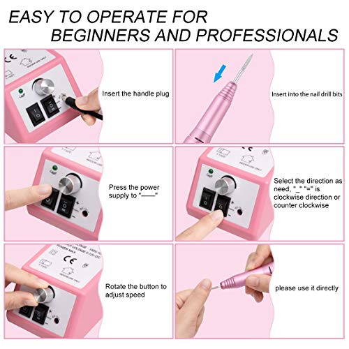 Subay Electric Nail Drill and Nail Art Drill Bits Set