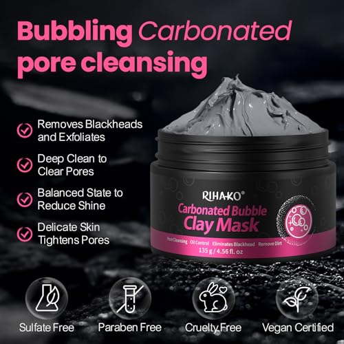 Valentine 's Day Gift Carbonated Bubble Clay Mask -Exfoliation Face Mask | Detoxing Clay Mask for Blackhead Removal,Dull Skin,Skincare Facial Mask for Controlling Oil and Refining Pores