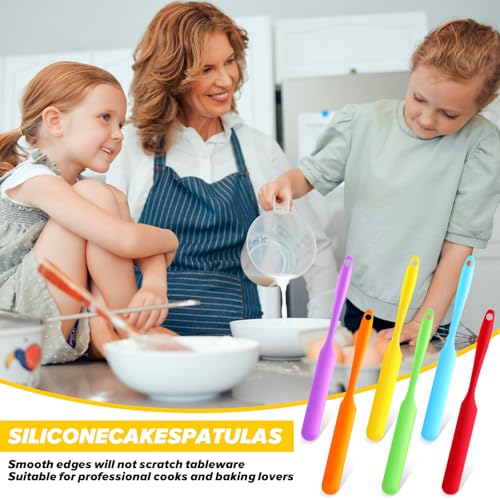 24pcs Jar Spatula,Silicone Jar Scraper with Long Handle,Jam Spreader Cake Cream Butter Spatulas, Silicone Spatula Waxing Applicator for Home Salon Body Use