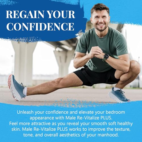 Male Re-Vitalize PLUS - Oats Penile Health Cream for Men - Relieve, Restore and Support Skin - Moisturizing Penile Cream - TSA Compliant Size (3.3 fl oz/100ml)