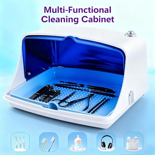 Large Capacity Nail Art Tool Sterilizer Box for Salon & Home Use - Professional Sterilizer Organizer for Manicure, Esthetician, Tattoo & Dental Accessories