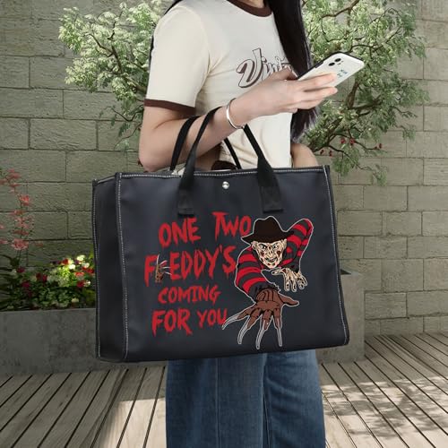 BWWKTOP Night Stalker?? Cosmetic Makeup Bag Horror Killer Inspired Gifts One Two Coming For You Zipper Bag Halloween Party Merch (One Two Freddy BG)