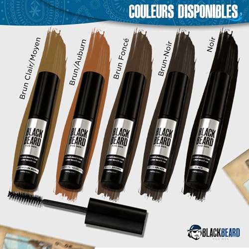 Blackbeard for Men Beard Color ? 1-Day Beard, Mustache, Eyebrow, Sideburns Color ? Temporary Facial Hair Tint - Hypoallergenic Beard Dye Alternative ? Up to 45 applications ? Dark Brown, 1 Pack
