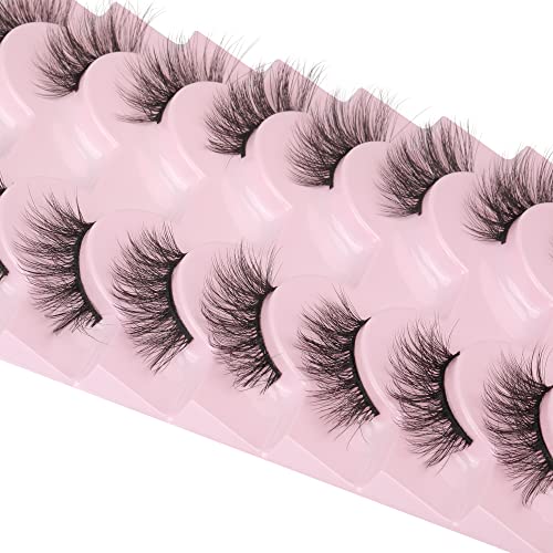 wiwoseo Half Eyelashes False Eyelashes Half Lashes Strip Natural Wispy Lashes Natural Look 14MM Eyelashes 10 Pairs Pack