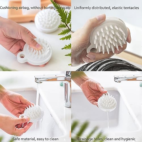 2 Pack Shower Brush for Back, 14in Body Brush Long Handle Back Scrubber, Soft Bristles Shower Brush for Men & Women, Bath Scrubber with Scalp Massager Shampoo Brush and Mini Exfoliating Brush (2 Pack)