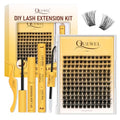 QUEWEL DIY Lash Extension Kit, Lashes Clusters Bond and Seal Waterproof, Eyelash Clusters Applicator Tool with Cluster Lashes Glue Remover for Natural Look DIY At Home(ZS-H01-kit)