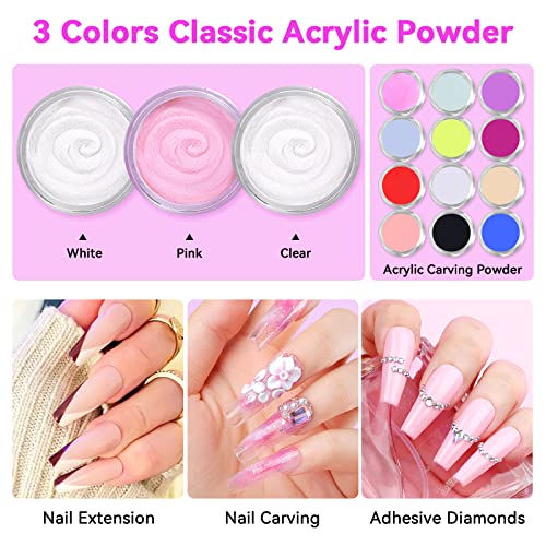 SAVILAND Acrylic Nail Kit with U V Light ? Acrylic Nails Set Christmas Gift Set for Beginners with Nails Brush Practice Finger Portable Nail Drill for for Home DIY