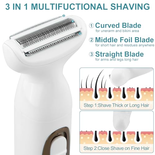 Beard Trimmer for Men, Professional Cordless Hair Clippers Shavers, IPX7 Waterproof Electric Razor for Eyebrow, Body, Face & Mustache, 4 in 1 Grooming Kit, Gifts for Women Men Girl Husband Father
