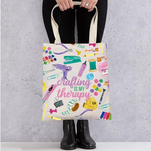 WZMPA Crafting Survival Kit Crafter Gifts Crafting Is My Therap Scrapbooking Makeup Zipper Pouch Bag Crafting Merchandise (Crafting Therapy-T)