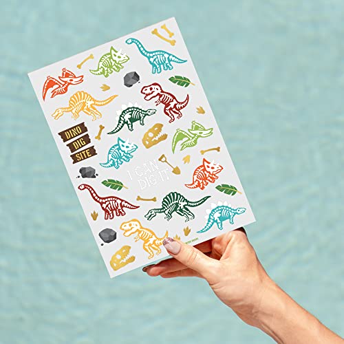 xo, Fetti Dinosaur Tattoos - 36 styles | Dino Fossil Birthday Party Supplies, T-Rex Party Favors, Stegosaurus Decorations, Easter Basket