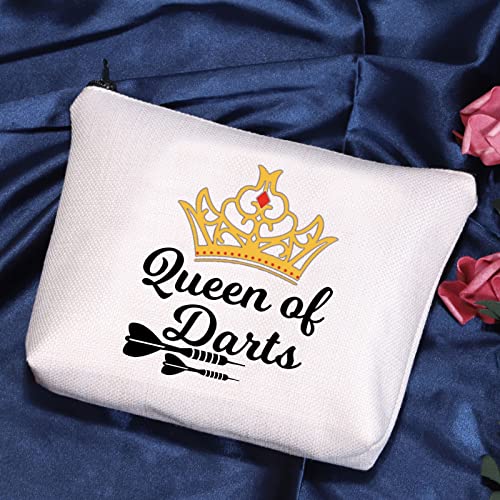 POFULL Darts Gifts Dart Player Gift Darts Game Lovers Gift Queen of Darts Cosmetic Bags For Dart Teams (Queen of Darts bag)