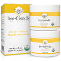 BeeFriendly Organic Face and Eye Cream, USDA Certified Organic Facial Moisturizer, All In One Natural Face, Eye, Neck, Decollete Cream Reduces Wrinkles & Lines, 4 oz - (2 Jars in a box)