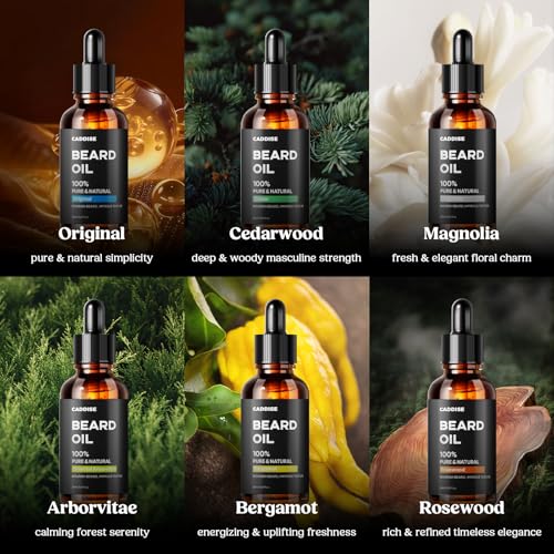 Beard Oil Set ? 6 Unique Scents, All-Natural Ingredients for a Healthy, Nourished Beard, Idea Gift for Men Birthdays, Father¡¯s Day & Christmas.