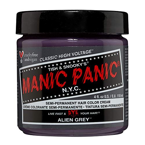 MANIC PANIC Classic Alien Grey Semi Permanent Hair Color - Cool, Medium Slate Grey Hair Dye for Women & Men That Lasts 4-6 Weeks - Vegan, Ammonia & Cruelty-Free - Create & Mix Custom Shades (4oz)