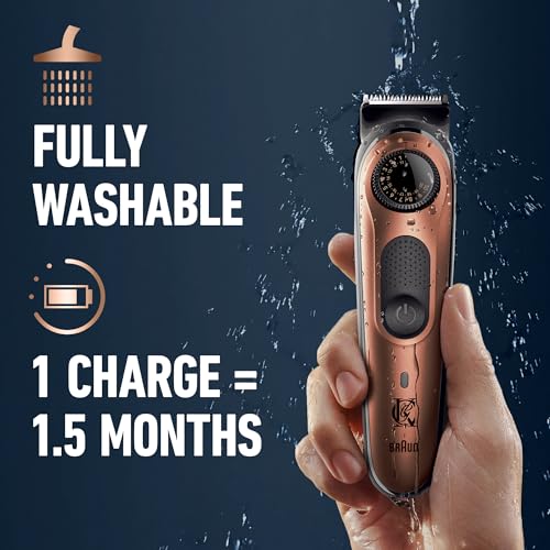 King C. Gillette Beard Trimmer PRO with 40 beard length settings in precise 0.5mm steps, cordless design & 1 trimmer, 1 brush, 2 combs, 1 charger and 1 T-blade