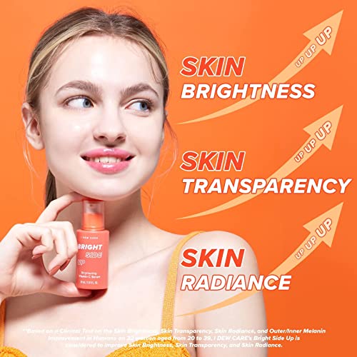 I DEW CARE Bright Side Up Brightening & Hydrating Vitamin C Serum with Niacinamide + Glow Easy Vitamin C Tinted Lip Oil Gloss with Jojoba Seed Oil Bundle