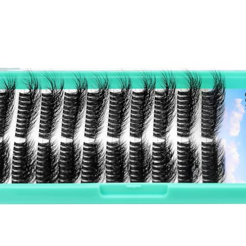 50D Hairy Cluster Volume Lashes Mixed 8-16mm Natural Long Soft Lightweight Individual False Eyelashes Wispy Lashes Makeup DIY Eye Lashes Extensions (50D-8-16MM Mix)
