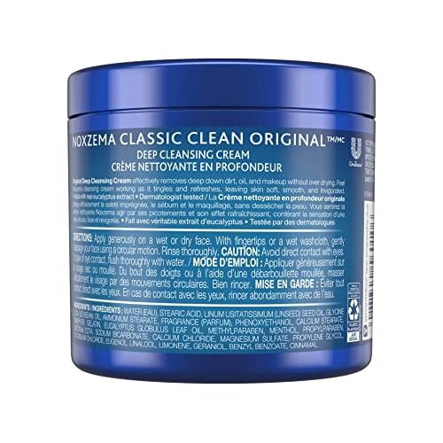 Noxzema Classic Clean Original Deep Cleansing Cream 12oz Jar (6 Pack)