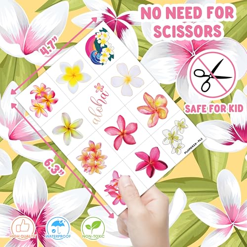 96 PCS Plumeria Flower Pre-Cut Themed Birthday Supplies D?cor Cute Luau Gifts For Game Boys Girls Classroom School Prizes Reward