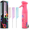 FRAMAR Dreamweaver Highlight Comb Set ? Combs for Hair Stylist- FRAMAR Pink Premium Hair Spray Bottle Continuous Mist