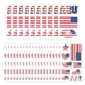 190 pcs (30 sheets) American Flag Tattoos, VEINARDYL Waterproof Sweat USA Temporary Tattoo, Sports National Flag Removable Face Tattoo Stickers for Men Women
